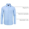 image:imageAlimens amp Gentle Mens Dress Shirts Regular Fit Long Sleeve Button Down Shirts Wrinkle Free Cotton ShirtsLight Blue