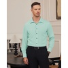 image:imageAlimens amp Gentle Mens Dress Shirts Stretch Long Sleeve Formal Business Wedding Button Down Shirt Wrinkle FreeTurquoise Green