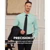 image:imageAlimens amp Gentle Mens Dress Shirts Stretch Long Sleeve Formal Business Wedding Button Down Shirt Wrinkle FreeTurquoise Green