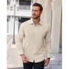 image:imageAlimens amp Gentle Mens Dress Shirts Stretch Solid Wrinkle Free Button Down Shirt Business Wedding Casual Button Up ShirtBeige
