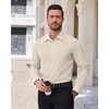image:imageAlimens amp Gentle Mens Dress Shirts Stretch Solid Wrinkle Free Button Down Shirt Business Wedding Casual Button Up ShirtBeige