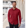 image:imageAlimens amp Gentle Mens Dress Shirts Stretch Solid Wrinkle Free Button Down Shirt Business Wedding Casual Button Up ShirtBurgundy