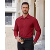 image:imageAlimens amp Gentle Mens Dress Shirts Stretch Solid Wrinkle Free Button Down Shirt Business Wedding Casual Button Up ShirtBurgundy