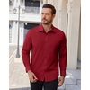image:imageAlimens amp Gentle Mens Dress Shirts Stretch Solid Wrinkle Free Button Down Shirt Business Wedding Casual Button Up ShirtBurgundy