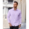 image:imageAlimens amp Gentle Mens Dress Shirts Stretch Solid Wrinkle Free Button Down Shirt Business Wedding Casual Button Up ShirtLavender