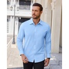 image:imageAlimens amp Gentle Mens Dress Shirts Stretch Solid Wrinkle Free Button Down Shirt Business Wedding Casual Button Up ShirtLight Blue