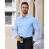 image:imageAlimens amp Gentle Mens Dress Shirts Stretch Solid Wrinkle Free Button Down Shirt Business Wedding Casual Button Up ShirtLight Blue