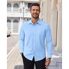 image:imageAlimens amp Gentle Mens Dress Shirts Stretch Solid Wrinkle Free Button Down Shirt Business Wedding Casual Button Up ShirtLight Blue