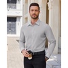 image:imageAlimens amp Gentle Mens Dress Shirts Stretch Solid Wrinkle Free Button Down Shirt Business Wedding Casual Button Up ShirtLight Grey