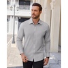 image:imageAlimens amp Gentle Mens Dress Shirts Stretch Solid Wrinkle Free Button Down Shirt Business Wedding Casual Button Up ShirtLight Grey