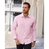 image:imageAlimens amp Gentle Mens Dress Shirts Stretch Solid Wrinkle Free Button Down Shirt Business Wedding Casual Button Up ShirtPink