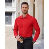 image:imageAlimens amp Gentle Mens Dress Shirts Stretch Solid Wrinkle Free Button Down Shirt Business Wedding Casual Button Up ShirtRed