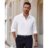 image:imageAlimens amp Gentle Mens Dress Shirts Stretch Solid Wrinkle Free Button Down Shirt Business Wedding Casual Button Up ShirtWhite