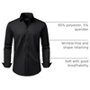 image:imageAlimens amp Gentle Mens Dress Shirts Transitional Weather Long Sleeve Stretch WrinkleFree Button Down TopBlack