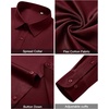 image:imageAlimens amp Gentle Mens Dress Shirts Wrinkle Free Long Sleeve Button Down Shirt Solid Sun Protection Business Shirt with PocketBurgundy