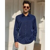 image:imageAlimens amp Gentle Mens Dress Shirts Wrinkle Free Long Sleeve Button Down Shirt Solid Sun Protection Business Shirt with PocketNavy Blue