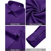 image:imageAlimens amp Gentle Mens Dress Shirts Wrinkle Free Long Sleeve Button Down Shirt Solid Sun Protection Business Shirt with PocketPurple