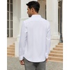 image:imageAlimens amp Gentle Mens Dress Shirts Wrinkle Free Long Sleeve Button Down Shirt Solid Sun Protection Business Shirt with PocketWhite