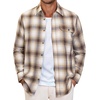 image:imageAlimens amp Gentle Mens Flannel Long Sleeve Shirt Classic Plaid Button Down Shirts Soft Warm Winter Tops with Pocket Work CampKhaki White Plaid