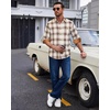 image:imageAlimens amp Gentle Mens Flannel Long Sleeve Shirt Classic Plaid Button Down Shirts Soft Warm Winter Tops with Pocket Work CampKhaki White Plaid