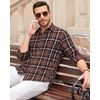 image:imageAlimens amp Gentle Mens Flannel Long Sleeve Shirt Classic Plaid Button Down Shirts Soft Warm Winter Tops with Pocket Work CampOrange Navy Plaid