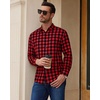 image:imageAlimens amp Gentle Mens Flannel Shirt Long Sleeve Plaid Button Down Shirts Casual Work Soft Tops Family Gathering with PocketRed Black Plaid