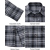 image:imageAlimens amp Gentle Mens Flannel Shirt Long Sleeve Plaid Button Down Shirts Jacket Casual Work Outdoor Camp with PocketsGrey White Plaid