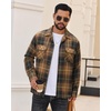image:imageAlimens amp Gentle Mens Flannel Shirts Long Sleeve Casual Plaid Button Down Shirt Jacket Work Daily Shackets with PocketsCoffee Brown