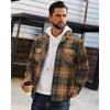 image:imageAlimens amp Gentle Mens Flannel Shirts Long Sleeve Casual Plaid Button Down Shirt Jacket Work Daily Shackets with PocketsCoffee Brown