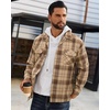 image:imageAlimens amp Gentle Mens Flannel Shirts Long Sleeve Casual Plaid Button Down Shirt Jacket Work Daily Shackets with PocketsKhaki