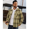 image:imageAlimens amp Gentle Mens Flannel Shirts Long Sleeve Casual Plaid Button Down Shirt Jacket Work Daily Shackets with PocketsOlive Brown