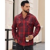 image:imageAlimens amp Gentle Mens Flannel Shirts Long Sleeve Casual Plaid Button Down Shirt Jacket Work Daily Shackets with PocketsRed Black