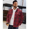 image:imageAlimens amp Gentle Mens Flannel Shirts Long Sleeve Casual Plaid Button Down Shirt Jacket Work Daily Shackets with PocketsRed Black