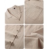 image:imageAlimens amp Gentle Mens Linen Shirts Cotton Hawaiian Shirts Short Sleeve Button Down Shirts Casual Summer Beach TopsBeige
