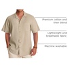 image:imageAlimens amp Gentle Mens Linen Shirts Cotton Hawaiian Shirts Short Sleeve Button Down Shirts Casual Summer Beach TopsBlush Stone
