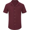image:imageAlimens amp Gentle Mens Linen Shirts Cotton Hawaiian Shirts Short Sleeve Button Down Shirts Casual Summer Beach TopsBurgundy