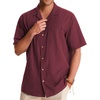 image:imageAlimens amp Gentle Mens Linen Shirts Cotton Hawaiian Shirts Short Sleeve Button Down Shirts Casual Summer Beach TopsBurgundy