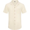 image:imageAlimens amp Gentle Mens Linen Shirts Cotton Hawaiian Shirts Short Sleeve Button Down Shirts Casual Summer Beach TopsCloud Cream