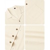 image:imageAlimens amp Gentle Mens Linen Shirts Cotton Hawaiian Shirts Short Sleeve Button Down Shirts Casual Summer Beach TopsCloud Cream