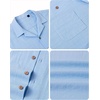 image:imageAlimens amp Gentle Mens Linen Shirts Cotton Hawaiian Shirts Short Sleeve Button Down Shirts Casual Summer Beach TopsCool Blue