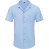 image:imageAlimens amp Gentle Mens Linen Shirts Cotton Hawaiian Shirts Short Sleeve Button Down Shirts Casual Summer Beach TopsCool Blue