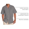 image:imageAlimens amp Gentle Mens Linen Shirts Cotton Hawaiian Shirts Short Sleeve Button Down Shirts Casual Summer Beach TopsCool Grey