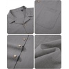image:imageAlimens amp Gentle Mens Linen Shirts Cotton Hawaiian Shirts Short Sleeve Button Down Shirts Casual Summer Beach TopsCool Grey