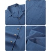 image:imageAlimens amp Gentle Mens Linen Shirts Cotton Hawaiian Shirts Short Sleeve Button Down Shirts Casual Summer Beach TopsDenim Blue