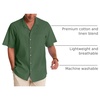 image:imageAlimens amp Gentle Mens Linen Shirts Cotton Hawaiian Shirts Short Sleeve Button Down Shirts Casual Summer Beach TopsEden