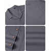 image:imageAlimens amp Gentle Mens Linen Shirts Cotton Hawaiian Shirts Short Sleeve Button Down Shirts Casual Summer Beach TopsGraphite Grey