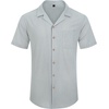 image:imageAlimens amp Gentle Mens Linen Shirts Cotton Hawaiian Shirts Short Sleeve Button Down Shirts Casual Summer Beach TopsGrey