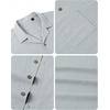 image:imageAlimens amp Gentle Mens Linen Shirts Cotton Hawaiian Shirts Short Sleeve Button Down Shirts Casual Summer Beach TopsGrey
