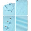 image:imageAlimens amp Gentle Mens Linen Shirts Cotton Hawaiian Shirts Short Sleeve Button Down Shirts Casual Summer Beach TopsIsland Blue