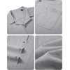 image:imageAlimens amp Gentle Mens Linen Shirts Cotton Hawaiian Shirts Short Sleeve Button Down Shirts Casual Summer Beach TopsLight Grey